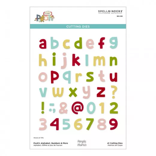 Spellbinders Etched Dies - Poohs Alphabet, Numbers & More