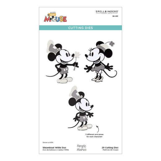 Spellbinders Etched Dies - Say Cheese Classic Mouse - Steamboat Willie Duo