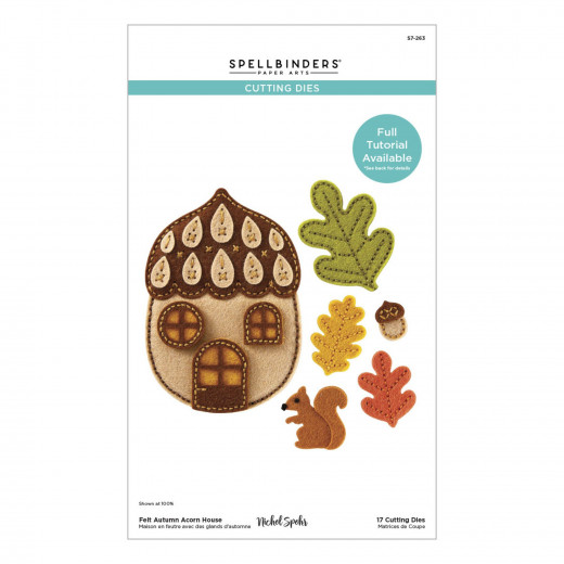 Spellbinders Etched Dies - Felt Autumn Acorn House