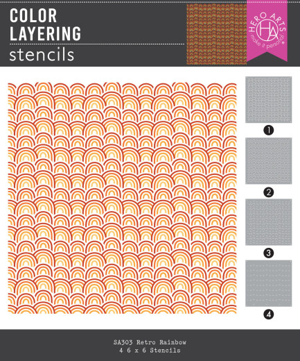 Hero Art - Layering Stencils - Retro Kitchen - Retro Rainbow