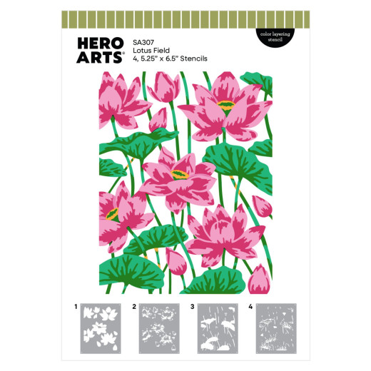 Hero Art - Layering Stencils - Tranquil Garden - Lotus Field
