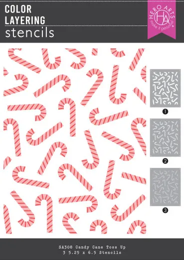 Hero Art - Layering Stencils - Candy Cane Season - Candy Cane Toss Up