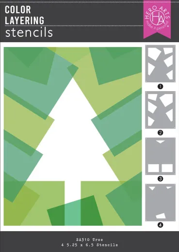 Hero Art - Layering Stencils - Very Merry - Tree