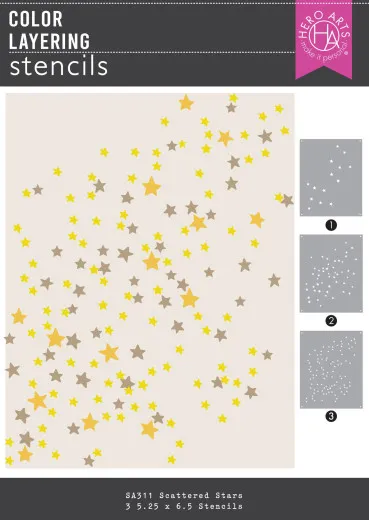 Hero Art - Layering Stencils - Hocus Pocus - Scattered Stars