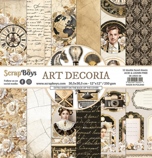 ScrapBoys - 12x12 Paper Pad - Art Decoria