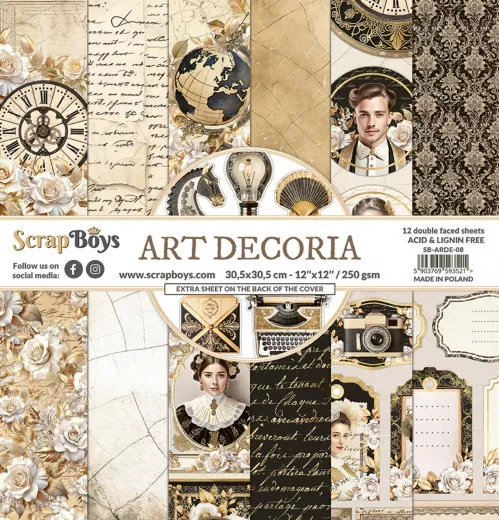 ScrapBoys - 12x12 Paper Pad - Art Decoria