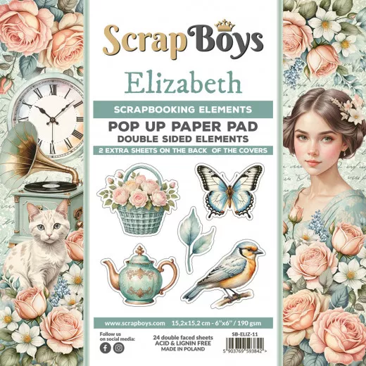 ScrapBoys - 6x6 POP UP Paper Pad - Elizabeth