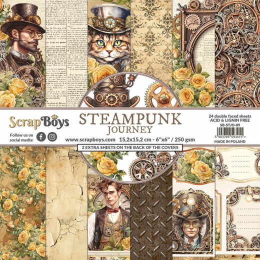 ScrapBoys - 6x6 Paper Pad - Steampunk Journey