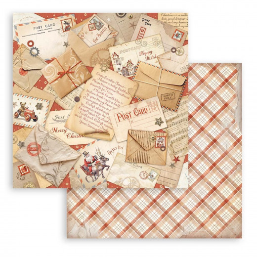 Stamperia 2-seitiges 12x12 Designpapier - Gear up for Christmas - Post Cards