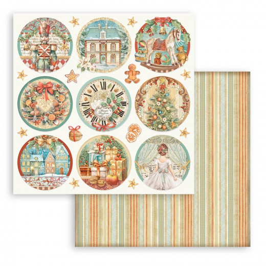 Stamperia 2-seitiges 12x12 Designpapier - The Nutcracker - Rounds