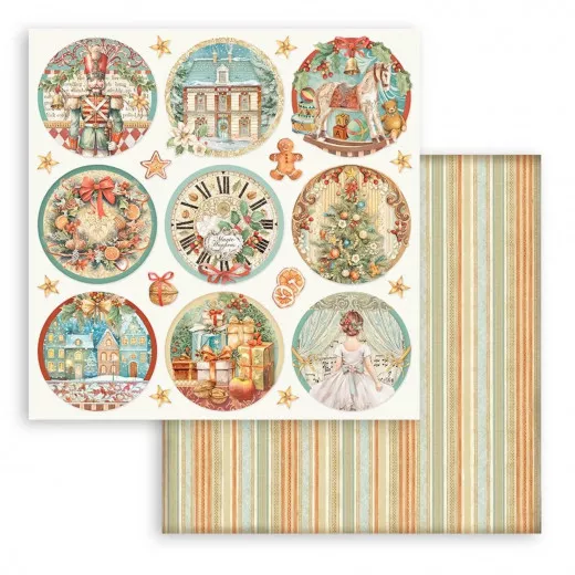 Stamperia 2-seitiges 12x12 Designpapier - The Nutcracker - Rounds