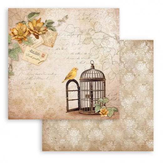 Stamperia 2-seitiges 12x12 Designpapier - Golden Harmony - Cage