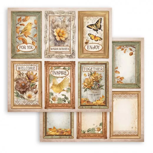 Stamperia 2-seitiges 12x12 Designpapier - Golden Harmony - Cards