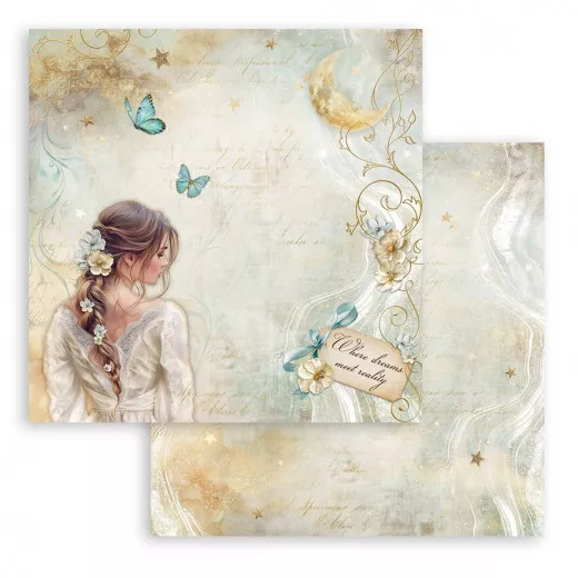 Stamperia 2-seitiges 12x12 Designpapier - Masquerade - Lady Butterfly