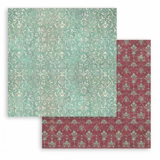 Stamperia 2-seitiges 12x12 Designpapier - Master of Magic - Turquoise Tapestry