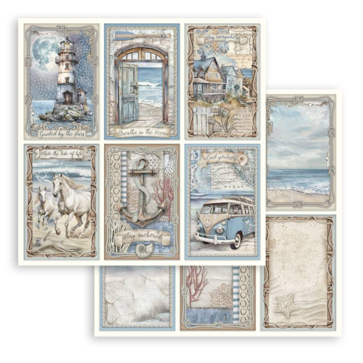 Stamperia 2-seitiges 12x12 Designpapier - Silent Sea - 6 Cards