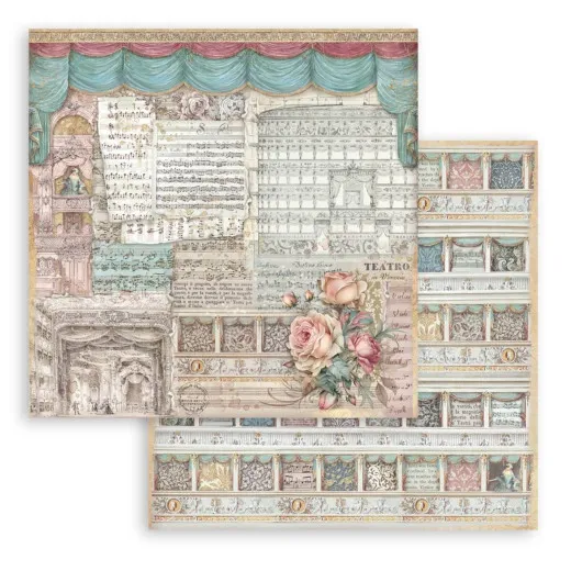 Stamperia 2-seitiges 12x12 Designpapier - Venice City of Art - Theatre