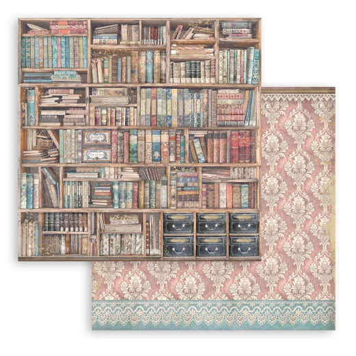 Stamperia 2-seitiges 12x12 Designpapier - Venice City of Art - Vintage Books