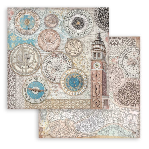 Stamperia 2-seitiges 12x12 Designpapier - Venice City of Art - Bell Tower