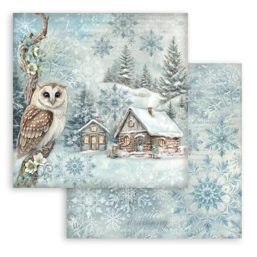Stamperia 2-seitiges 12x12 Designpapier - The Owl's House - Cottage