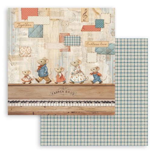 Stamperia 2-seitiges 12x12 Designpapier - Family - Piano