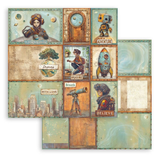 Stamperia 2-seitiges 12x12 Designpapier - A New Beginning - Mixed Cards