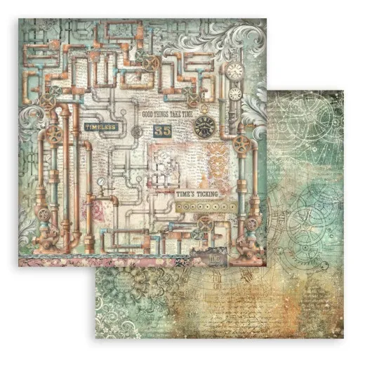 Stamperia 2-seitiges 12x12 Designpapier - Gardens of Time - Tubes