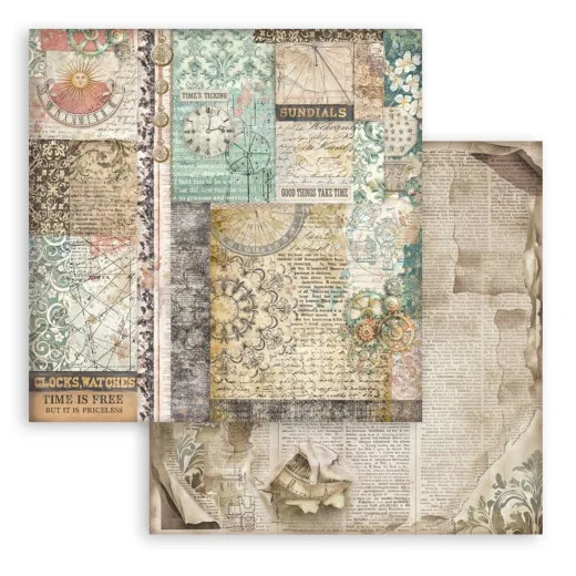Stamperia 2-seitiges 12x12 Designpapier - Gardens of Time - Mixed Patterns