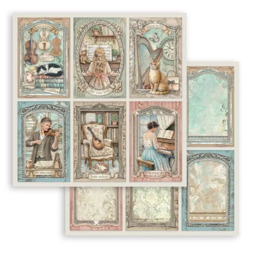 Stamperia 2-seitiges 12x12 Designpapier - Symphony - 6 Cards