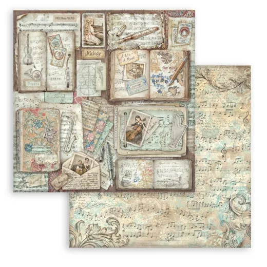 Stamperia 2-seitiges 12x12 Designpapier - Symphony - Books
