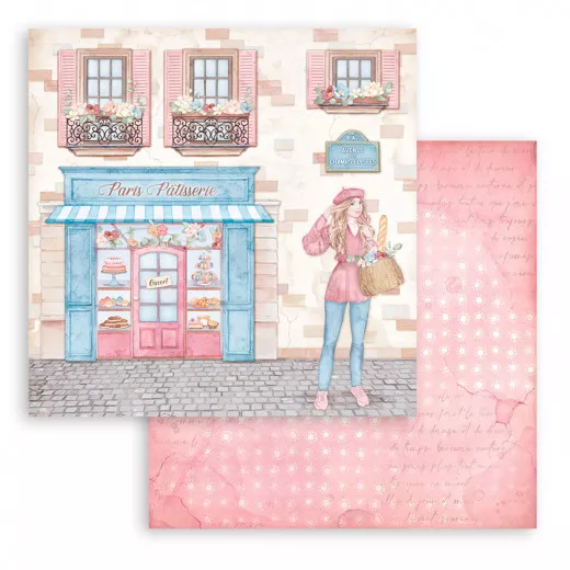 Stamperia 2-seitiges 12x12 Designpapier - Oh lá lá - Patisserie