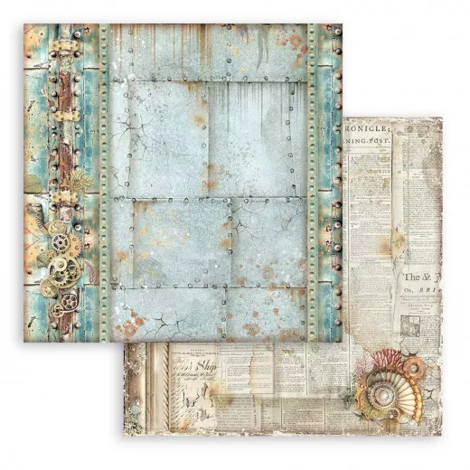 Stamperia 2-seitiges 12x12 Designpapier - Songs of the Sea - Mechanism Border