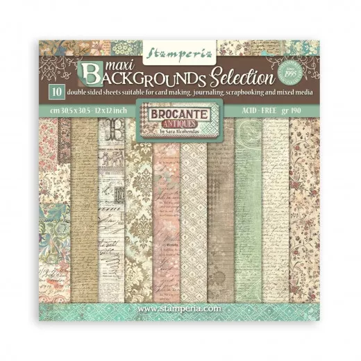 Brocante Antiques - 12x12 Maxi Background Paper Pack