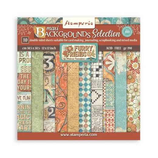 Furry Friends - 12x12 Paper Pack - Background Selection