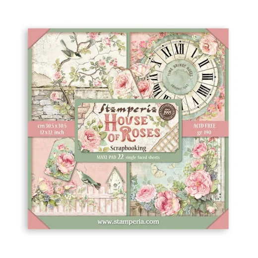 House of Roses - 12x12 Paper Pack Backgrounds Selection (einseitig)