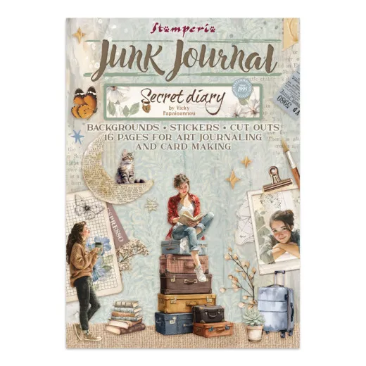 Stamperia - Junk Journal Backgrounds, Stickers, Cut-Outs - Secret Diary