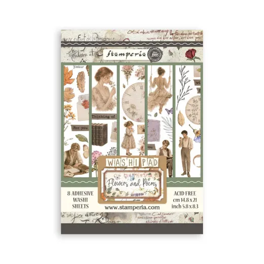 Flowers and Poems - A5 Washi Pad