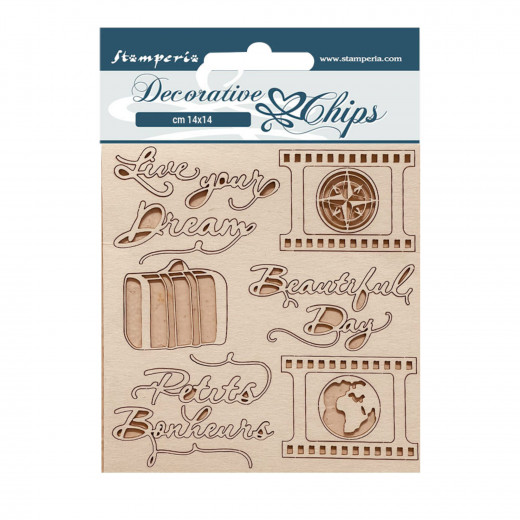 Stamperia Decorative Chips - Oh lá lá - Live your Dream