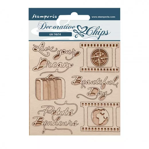 Stamperia Decorative Chips - Oh lá lá - Live your Dream