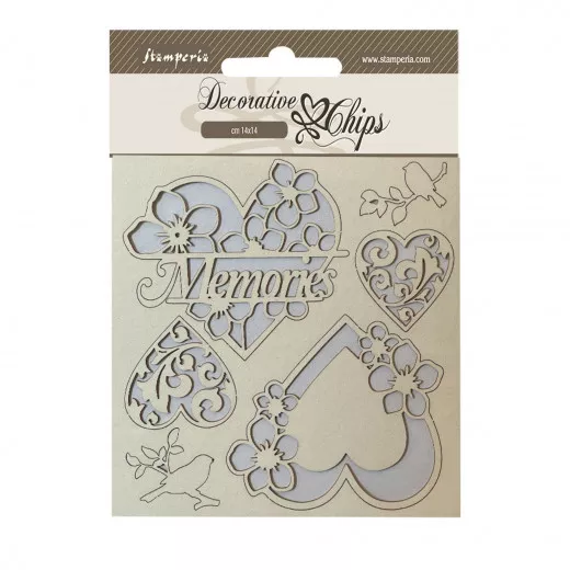 Stamperia Decorative Chips - Blue Land - Memories