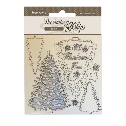 Stamperia Decorative Chips - Christmas - Christmas Tree