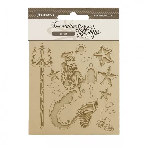 Stamperia Decorative Chips - Songs of the Sea - Mermaid