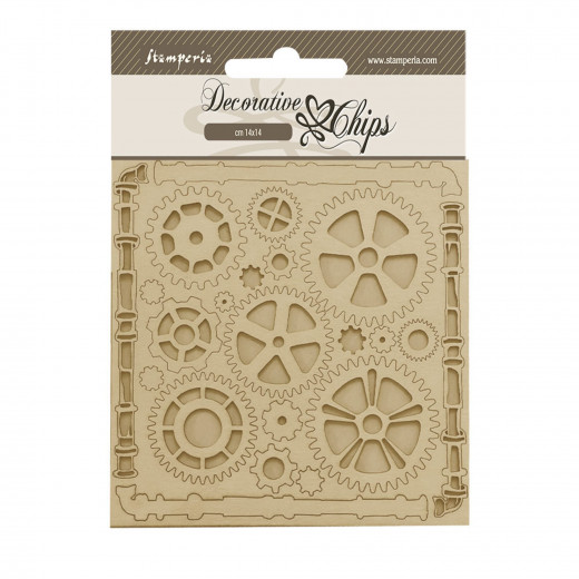 Stamperia Decorative Chips - Songs of the Sea - Pipes and Mechanisms