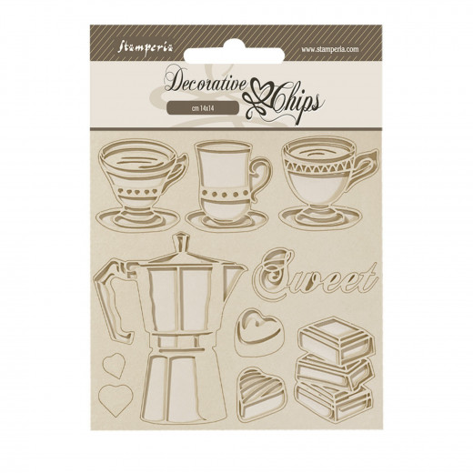 Stamperia Decorative Chips - Coffee and Chocolate - Moka