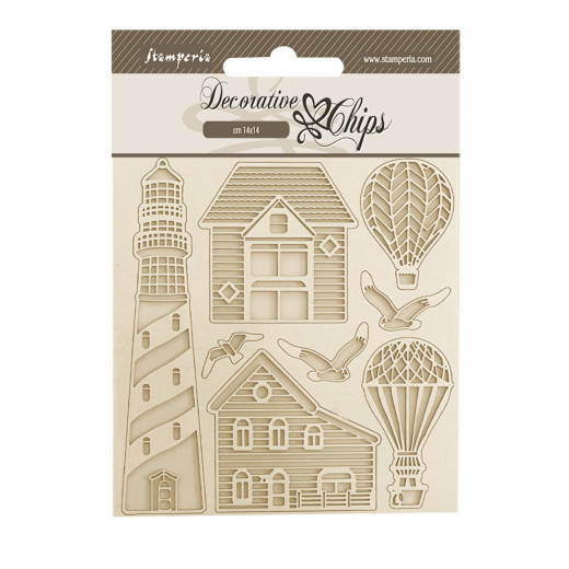 Stamperia Decorative Chips - Sea Land - Lighthouse