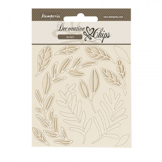 Stamperia Decorative Chips - Secret Diary - Leaves Pattern