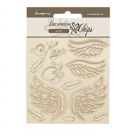 Stamperia Decorative Chips - Wonderland - Wings