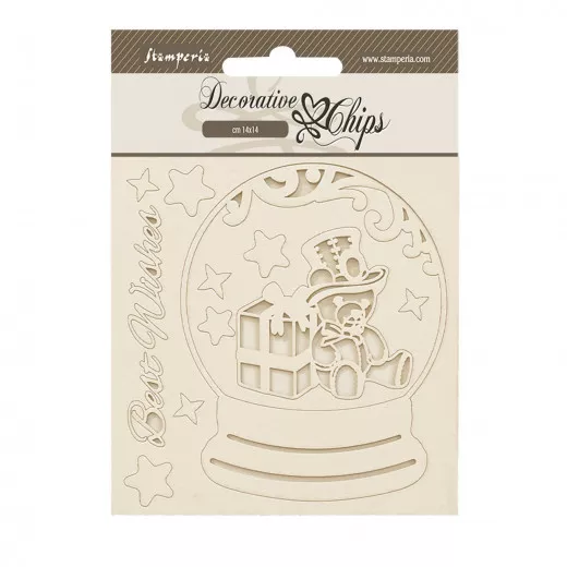 Stamperia Decorative Chips - Gear up for Christmas - Snowglobes