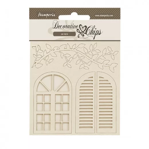 Stamperia Decorative Chips - Golden Harmony - Windows