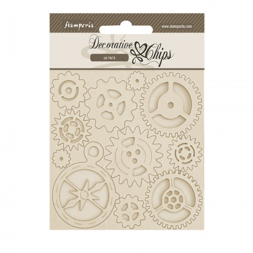 Stamperia Decorative Chips - Alterego - Gears and Compass